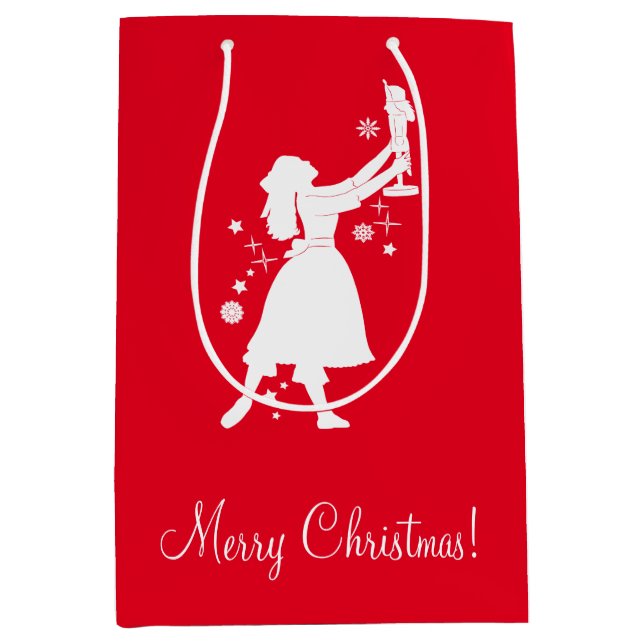 Sac Cadeau Moyen Ballerine et casse-noix à Noël (Devant)