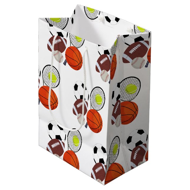 Sac Cadeau Moyen Balles sportives (Devant Angle)
