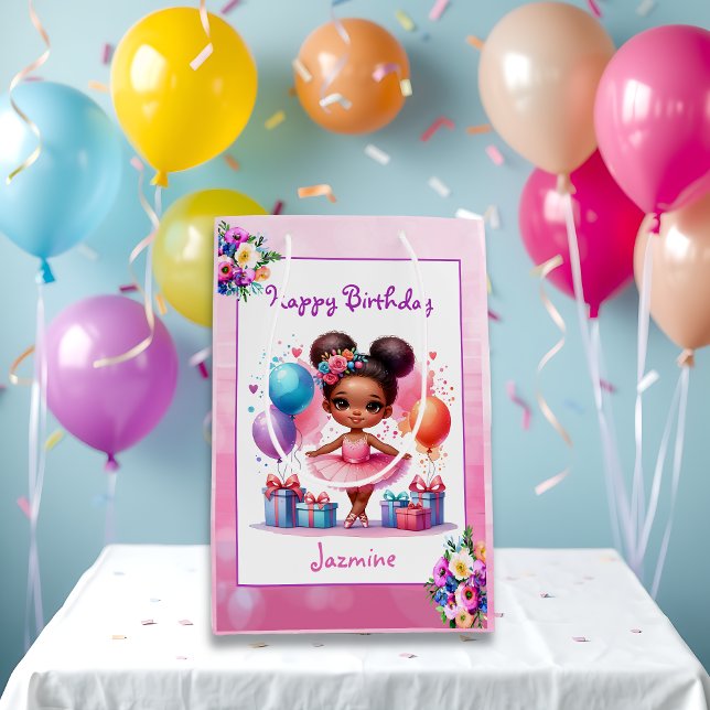 Sac Cadeau Moyen Ballet Thématique Fête d'anniversaire de la fille (Créateur téléchargé)