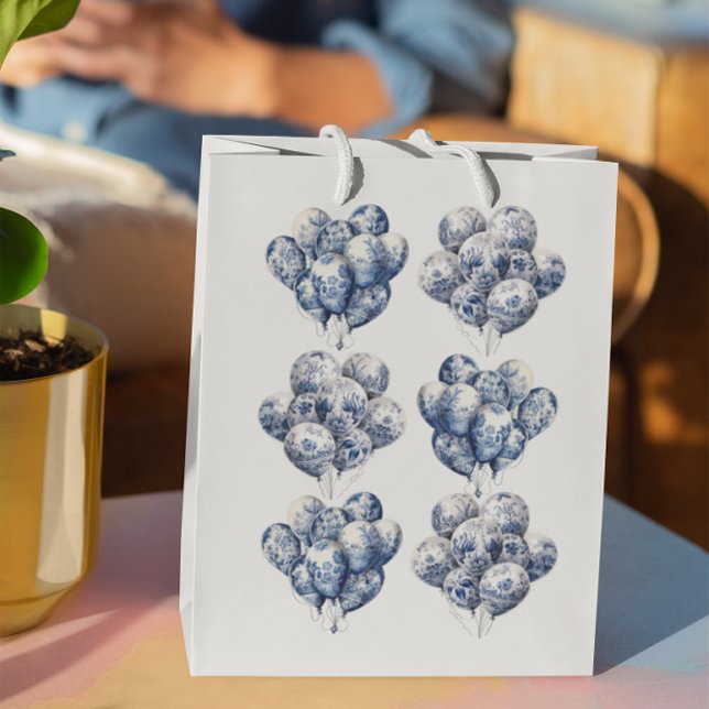 Sac Cadeau Moyen Ballons bleus Delft (Créateur téléchargé)