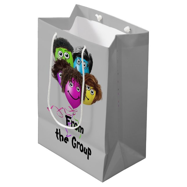 Sac Cadeau Moyen Ballons d'Anniversaire (Devant Angle)