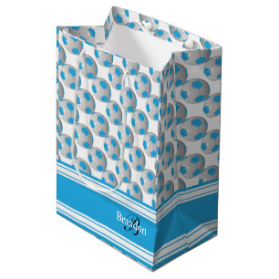 Sac Cadeau Moyen Ballons de football de bleus layette