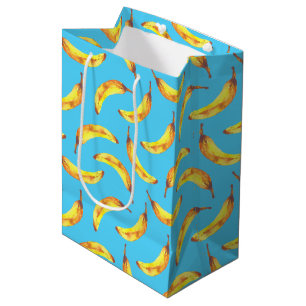 Sac Cadeau Moyen Bananes Motif aquarelle