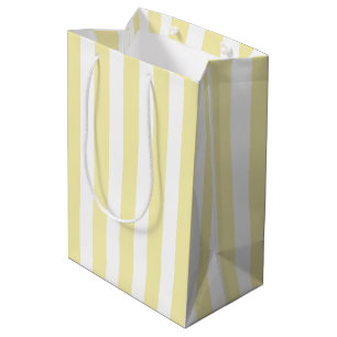 Sac Cadeau Moyen Bandes de bonbons jaunes et blancs