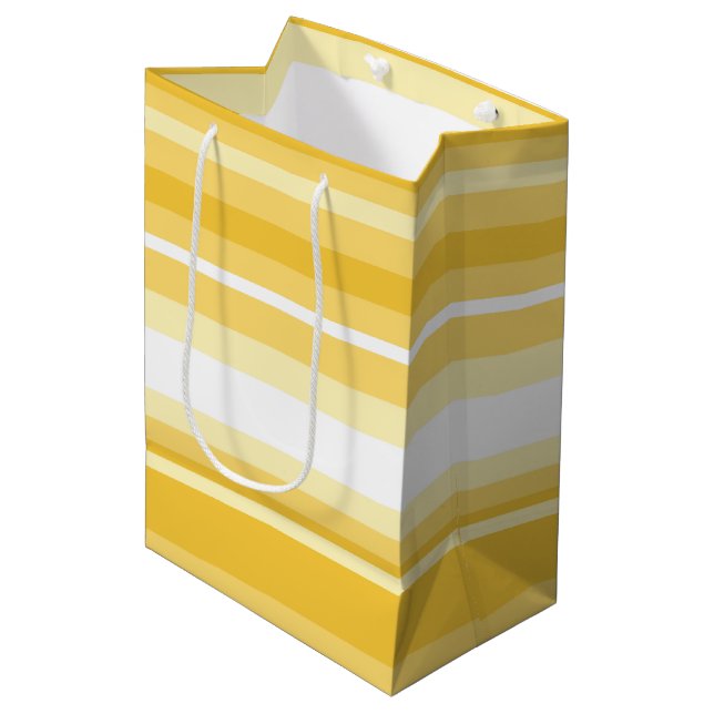 Sac Cadeau Moyen Bandes jaunes (Devant Angle)