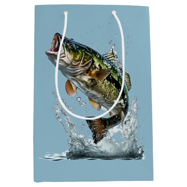 Sac Cadeau Moyen Bass Fishing Gig Party (Devant)