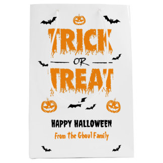 Sac Cadeau Moyen Bat citrouille Trick ou Treat Light