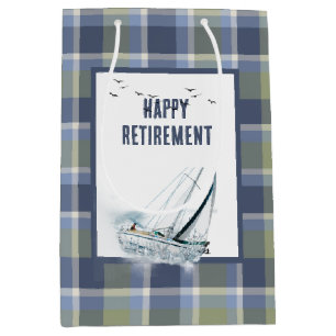 Sac Cadeau Moyen Bateau À Voile De Retraite Sur Plaid