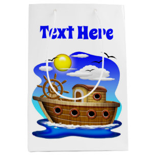 Sac Cadeau Moyen Bateau de pêche dessin animé