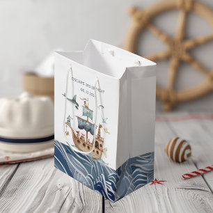 Sac Cadeau Moyen Bateau pirate avec Animaux Fête des enfants