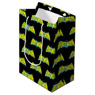 Sac Cadeau Moyen Batman   Logo Vintage bleu jaune