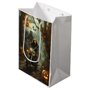 Sac Cadeau Moyen Beagle équitation moto Halloween effroi