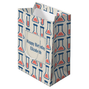 Sac Cadeau Moyen Beaker & Test Tube Science Thème Anniversaire