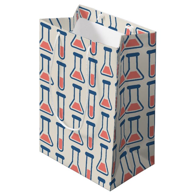 Sac Cadeau Moyen Beaker & Test Tube Science Themed (Devant Angle)