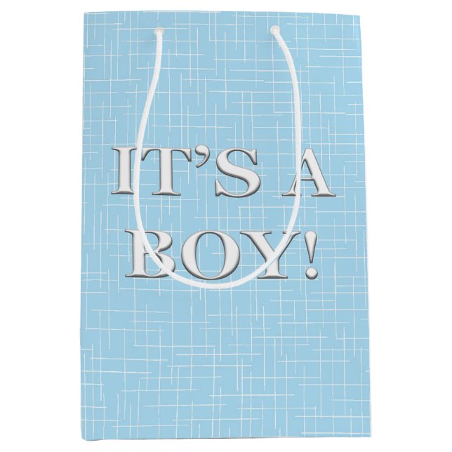 Sac Cadeau Moyen Beau baby shower de bleu de bébé (Devant)
