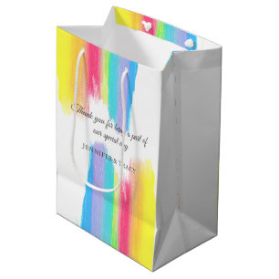 Sac Cadeau Moyen Beau Rainbow Personnalisé LGBTQ Mariage