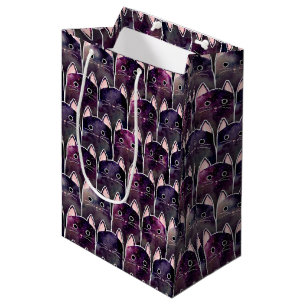 Sac Cadeau Moyen Beaucoup de Motif de chats galaxy