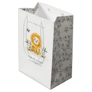 Sac Cadeau Moyen Bébé de bois mignon Foliage de Lion N'importe quel