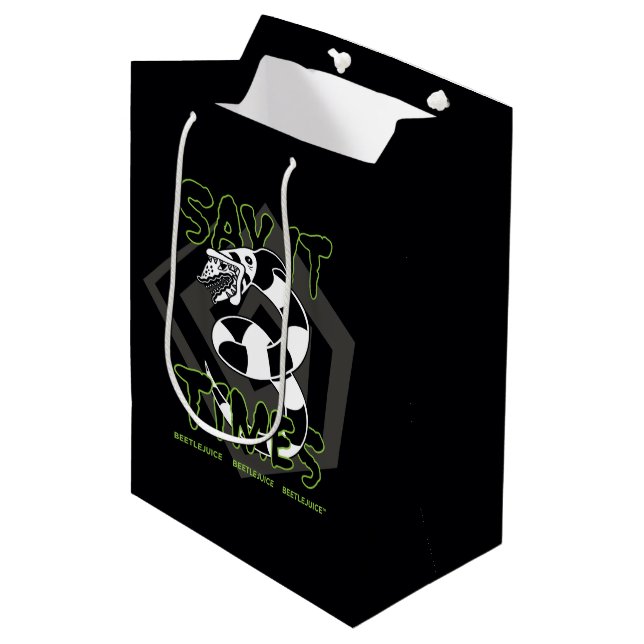 Sac Cadeau Moyen Beetlejuice | Say It 3 Times (Devant Angle)