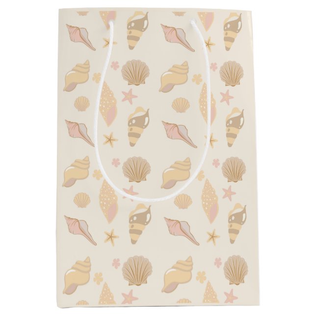 Sac Cadeau Moyen Beige Shells Pattern (Devant)