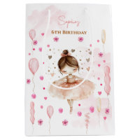 Belle ballerine rose et ballons anniversaire