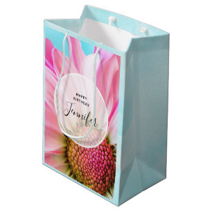 Sac Cadeau Moyen Belle Fleur rose Gros plan Photo