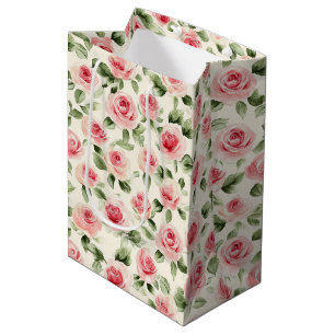 Sac Cadeau Moyen Belles Roses Roses Fleurie Fête de Mariée