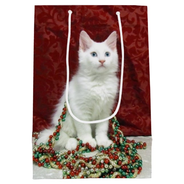 Sac Cadeau Moyen Bianca's Maine Coon Christmas - Chat (Dos)