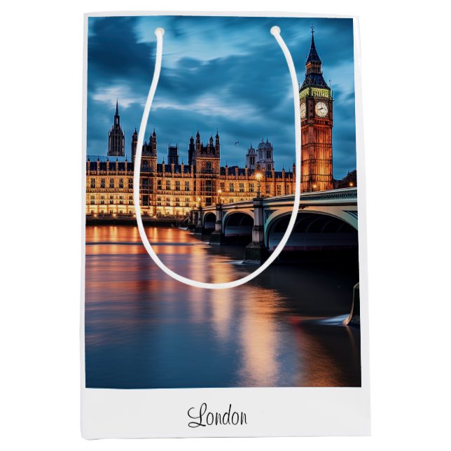 Sac Cadeau Moyen Big Ben, Londres. (Devant)