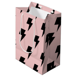 Sac Cadeau Moyen Black Rose Lightning Y2K Indie élégant cadeau