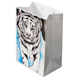 Sac Cadeau Moyen Blanche scie de tigre de Sibérie
