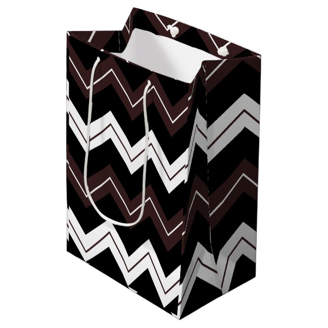 Sac Cadeau Moyen Blancs Brown noir (Devant Angle)