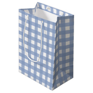Sac Cadeau Moyen Bleu bleu de sérénité de guingan