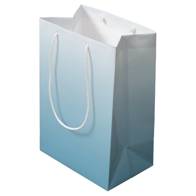 Sac Cadeau Moyen Bleu d'ange à deux tons (Dos Angle)