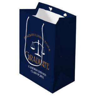Sac Cadeau Moyen Bleu de la Marine École de droit de l'or