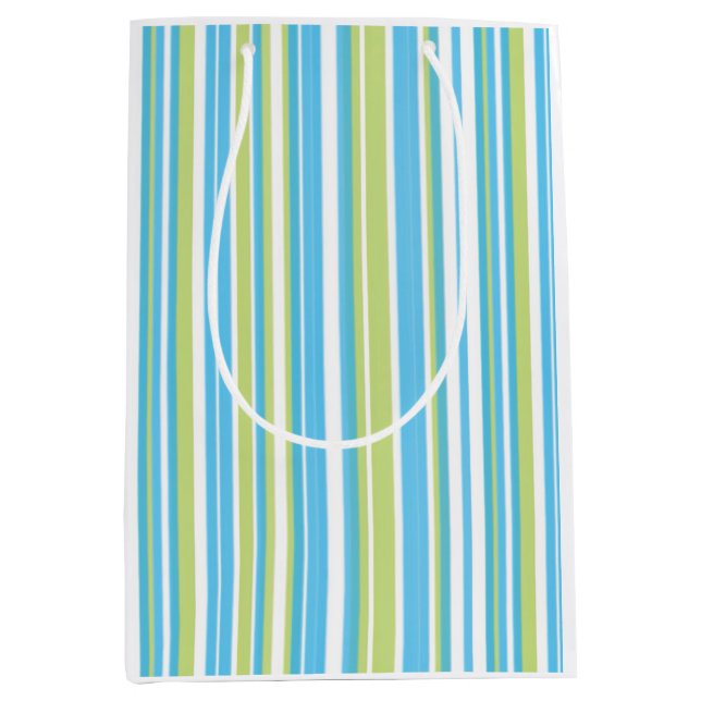 Sac Cadeau Moyen Bleu et vert citron (Devant)