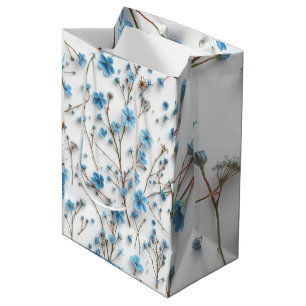 Sac Cadeau Moyen Bleu Fleur sauvage Art