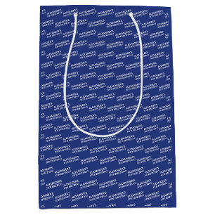 Sac Cadeau Moyen Bleu Marine 30e Anniversaire Nom Âge