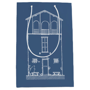 Sac Cadeau Moyen Bleu marine moderne du modèle de Chambre