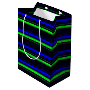 Sac Cadeau Moyen Bleu Noir Grandes Vertes