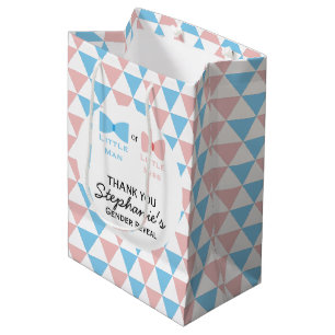 Sac Cadeau Moyen Bleu, Triangles rose Genre Révéler Bow et Bow Crav