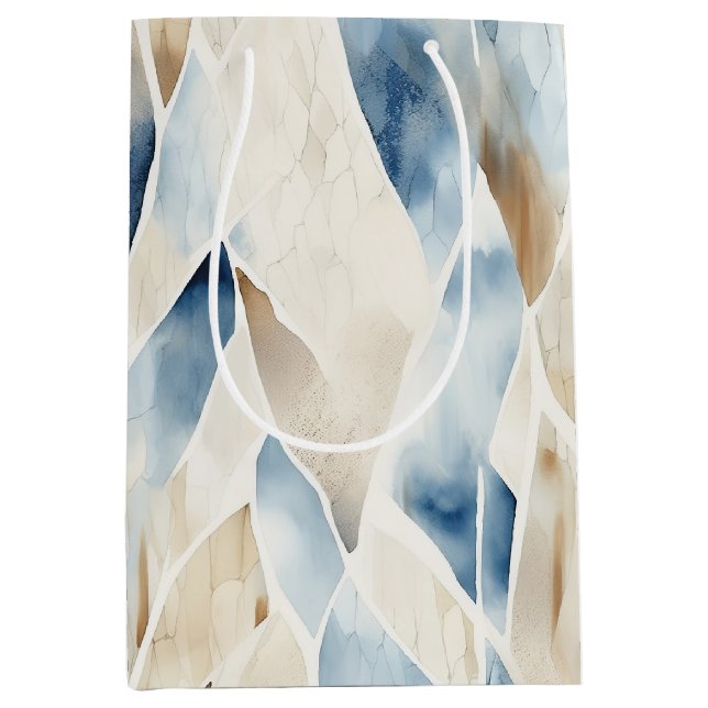 Sac Cadeau Moyen Blue Cream Sea Sand Ocean Serenity (Devant)