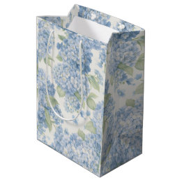 Sac Cadeau Moyen Blue Hydrangea Floral Gift Bag