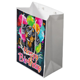 Sac Cadeau Moyen Bluetick Coonhound avec Ballons