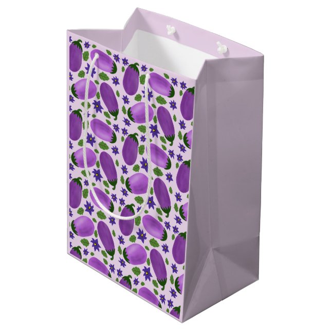 Sac Cadeau Moyen Blush & Bloom Eggplant Collection – Soft Lilac (Dos Angle)