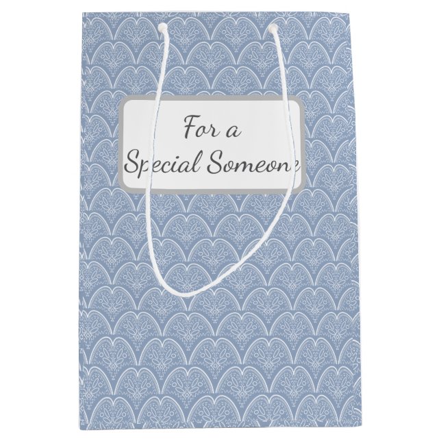 Sac Cadeau Moyen Boho Blue Delicate Shells (Devant)