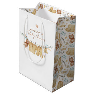 Sac Cadeau Moyen Boho Brown Aquarelle Baby shower