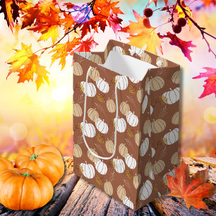 Sac Cadeau Moyen Boho Fall citrouilles