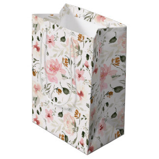 Sac Cadeau Moyen Boho moderne aquarelle florale