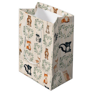 Sac Cadeau Moyen Bois Bébé Forêt Animal